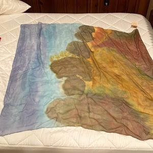 Color infused silk scarf. New with tags. 45 uncles square. Beautiful piece!